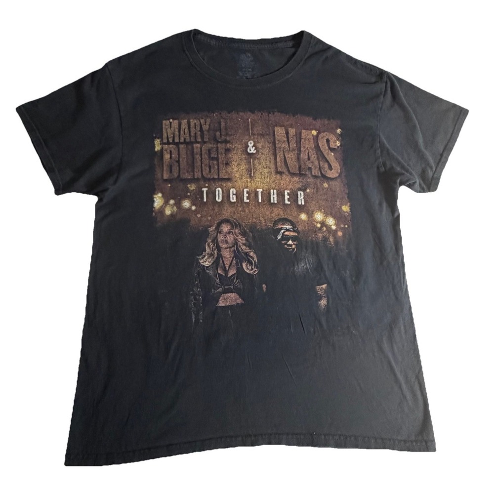 Mary J Blige Nas Together 2019‎ Tour T Shirt Mens M Black Hip Hop Rap Tee